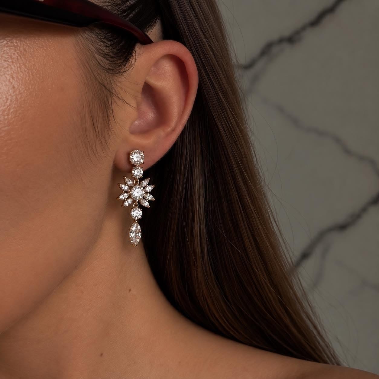 Kolczyki Floral Crystal - obrazek 2