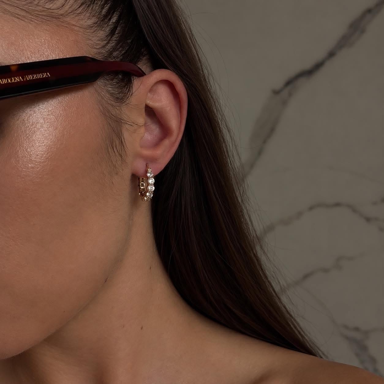 Kolczyki Rose Gold Sparkle - obrazek 2