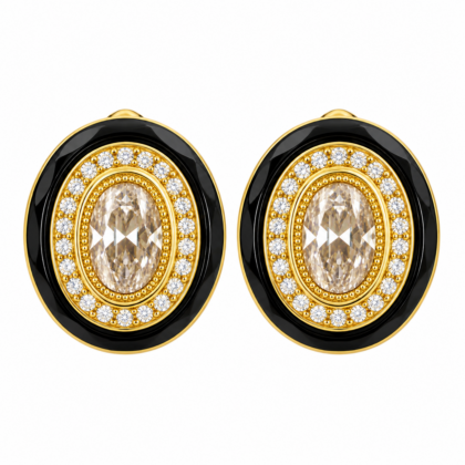 Kolczyki Glamour Black & Gold