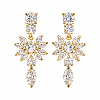 Kolczyki Floral Crystal