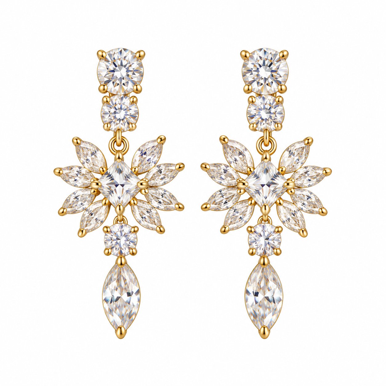 Kolczyki Floral Crystal