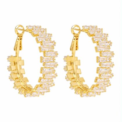 Kolczyki Golden Baguette Hoops