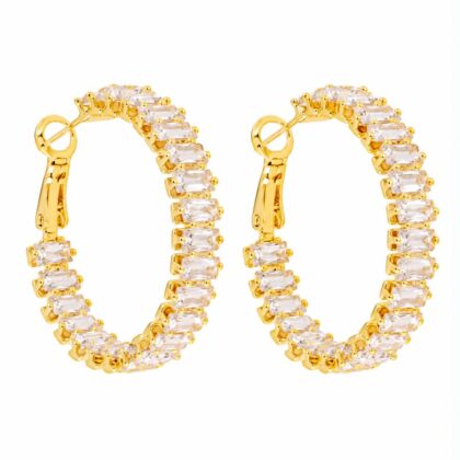 Kolczyki Golden Crystal Hoops