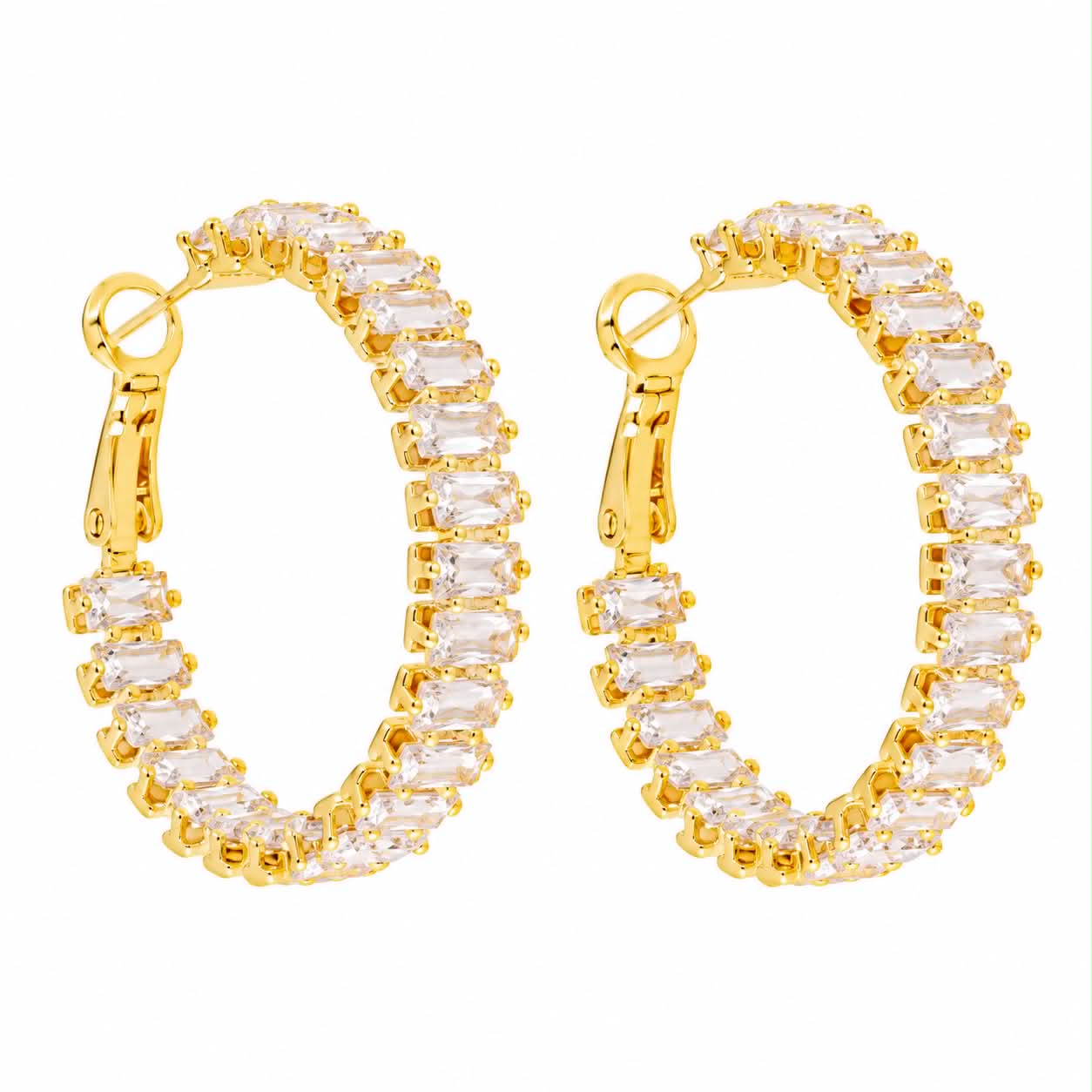 Kolczyki Golden Crystal Hoops