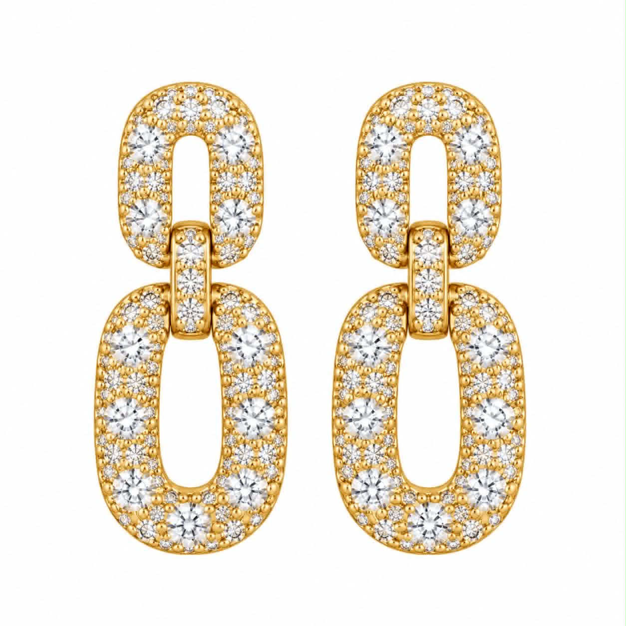 Kolczyki Golden Double Oval